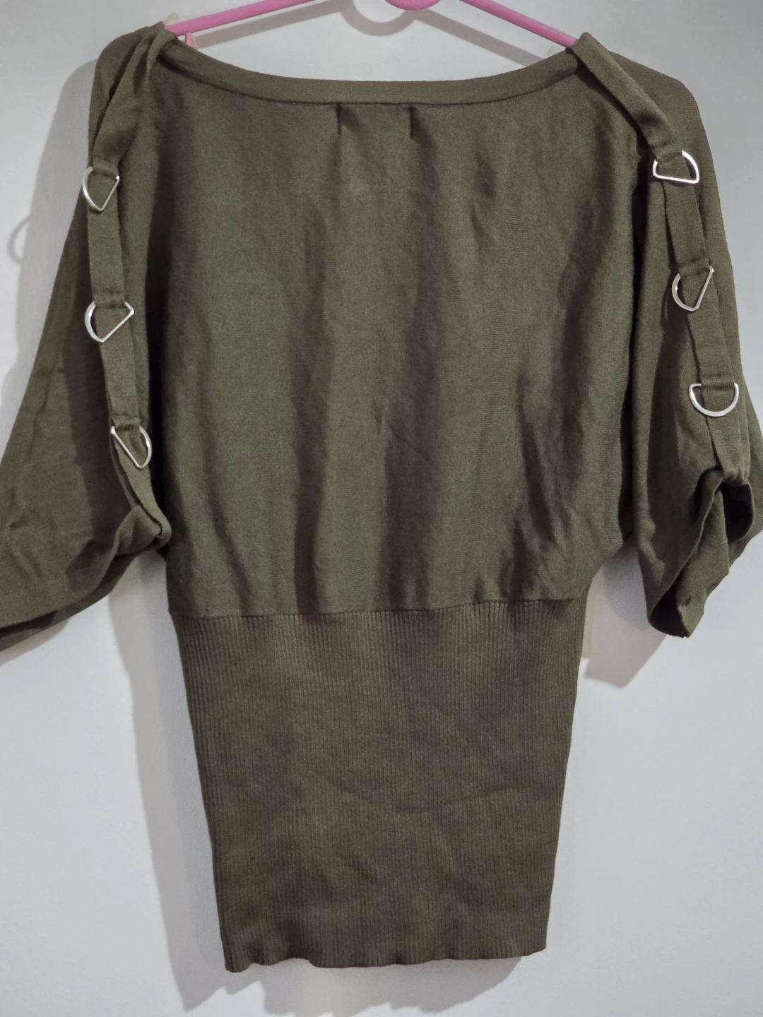 Allegra Women's Olive Green Dolman Sleeve Sweater Size M