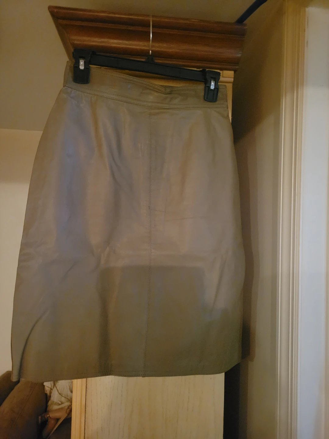Tan Leather Pencil Skirt
