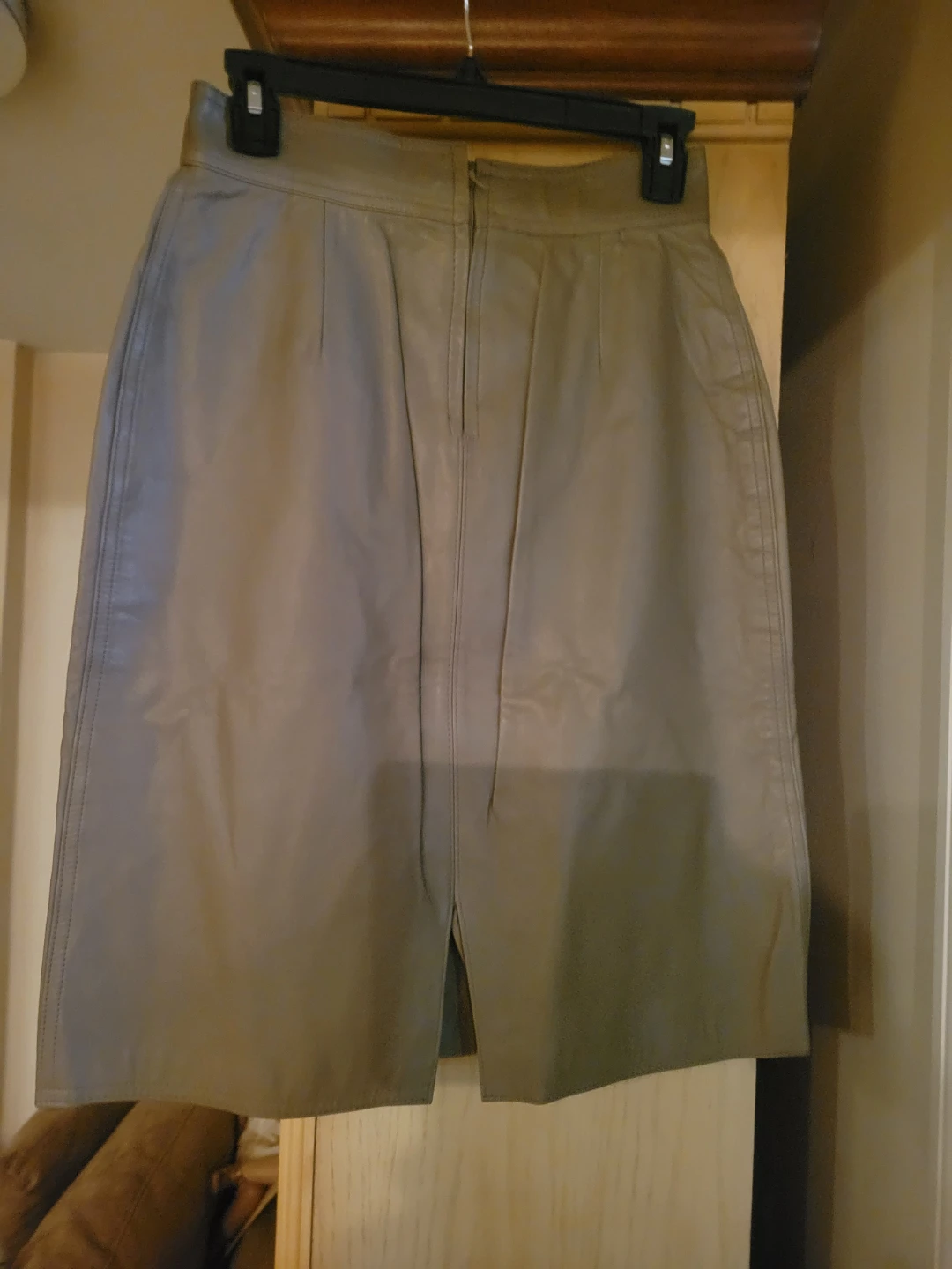 Tan Leather Pencil Skirt - photo 2