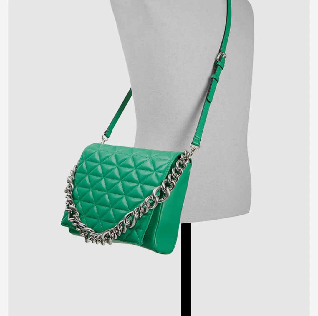 Call It Spring green quilted crossbody+handbag purse - like new!