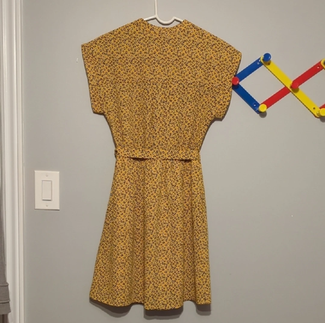 Monteau Yellow Leopard Print Dress Size M - photo 4