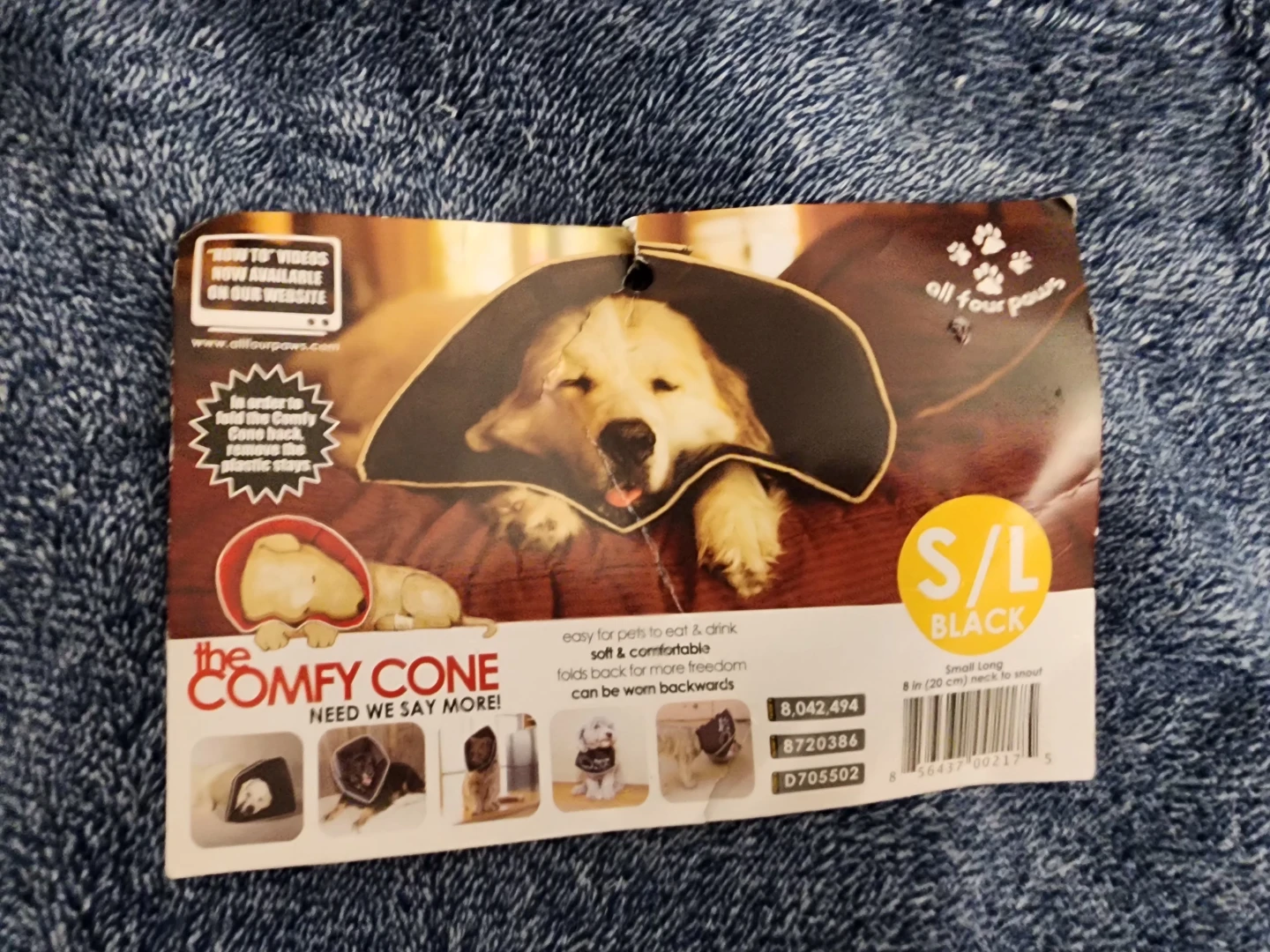 The Comfy Cone Pet Collar - Black, Small/Long