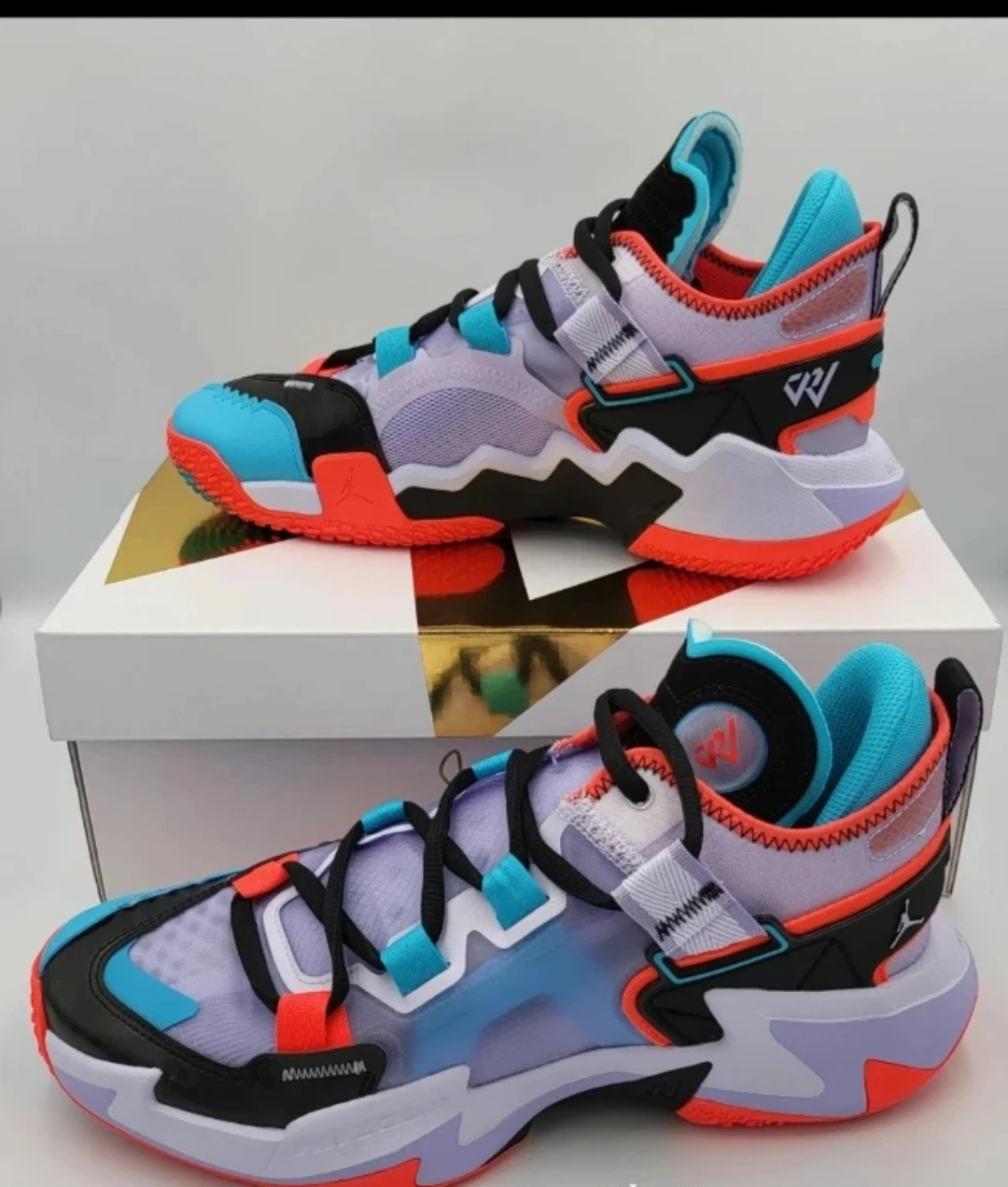new with original box Jordan "Why Not?" s 13 Orange Teal Black - photo 2