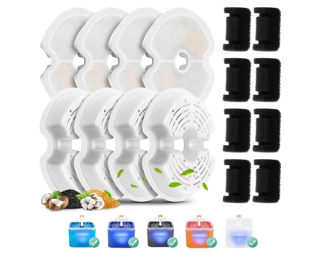 8 Pack Replacement Filters&8 Pump Filters for Cat Fountain - photo 3