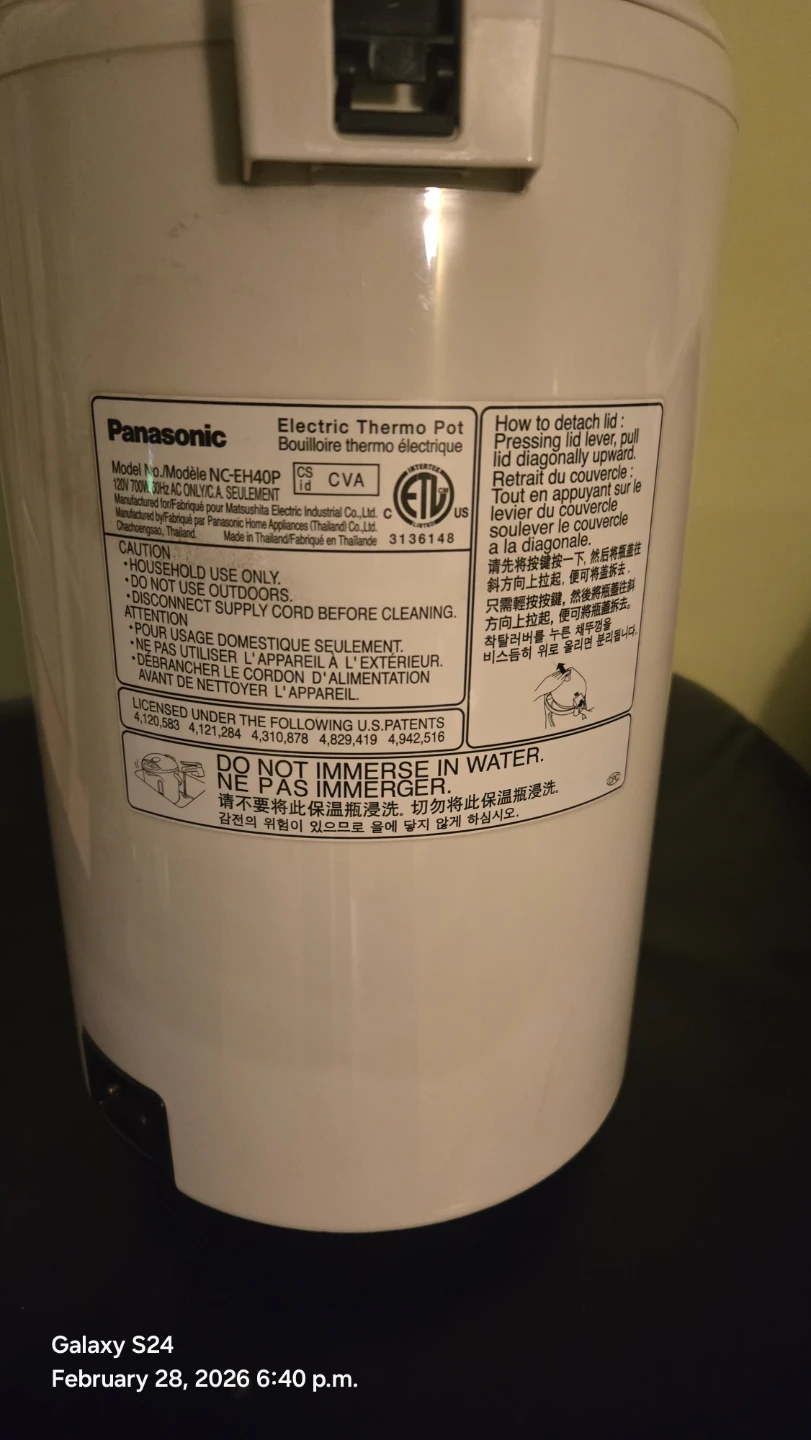 Panasonic Electric Thermo Pot NC-EH40P