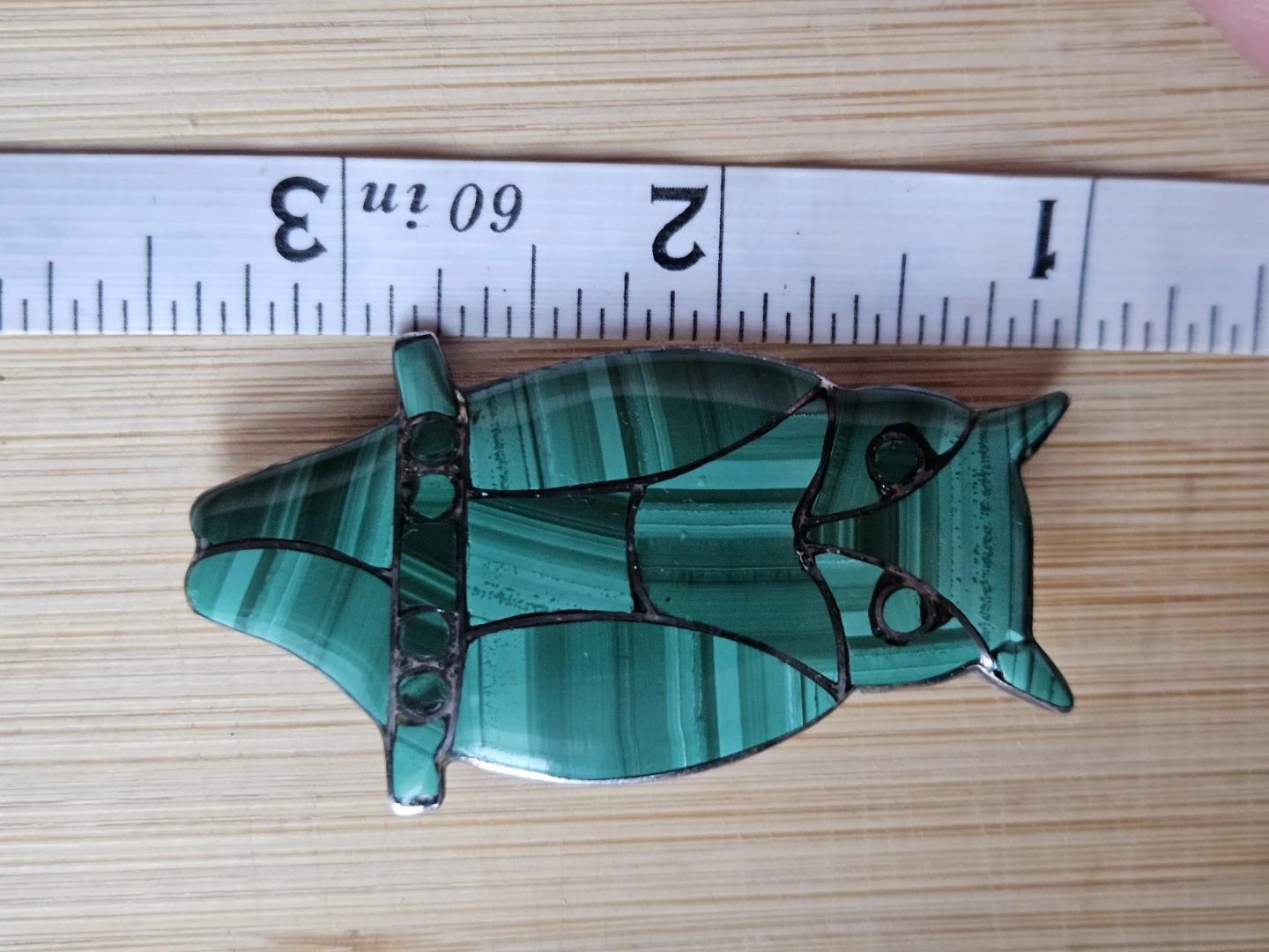 Malachite Owl Brooch - photo 2