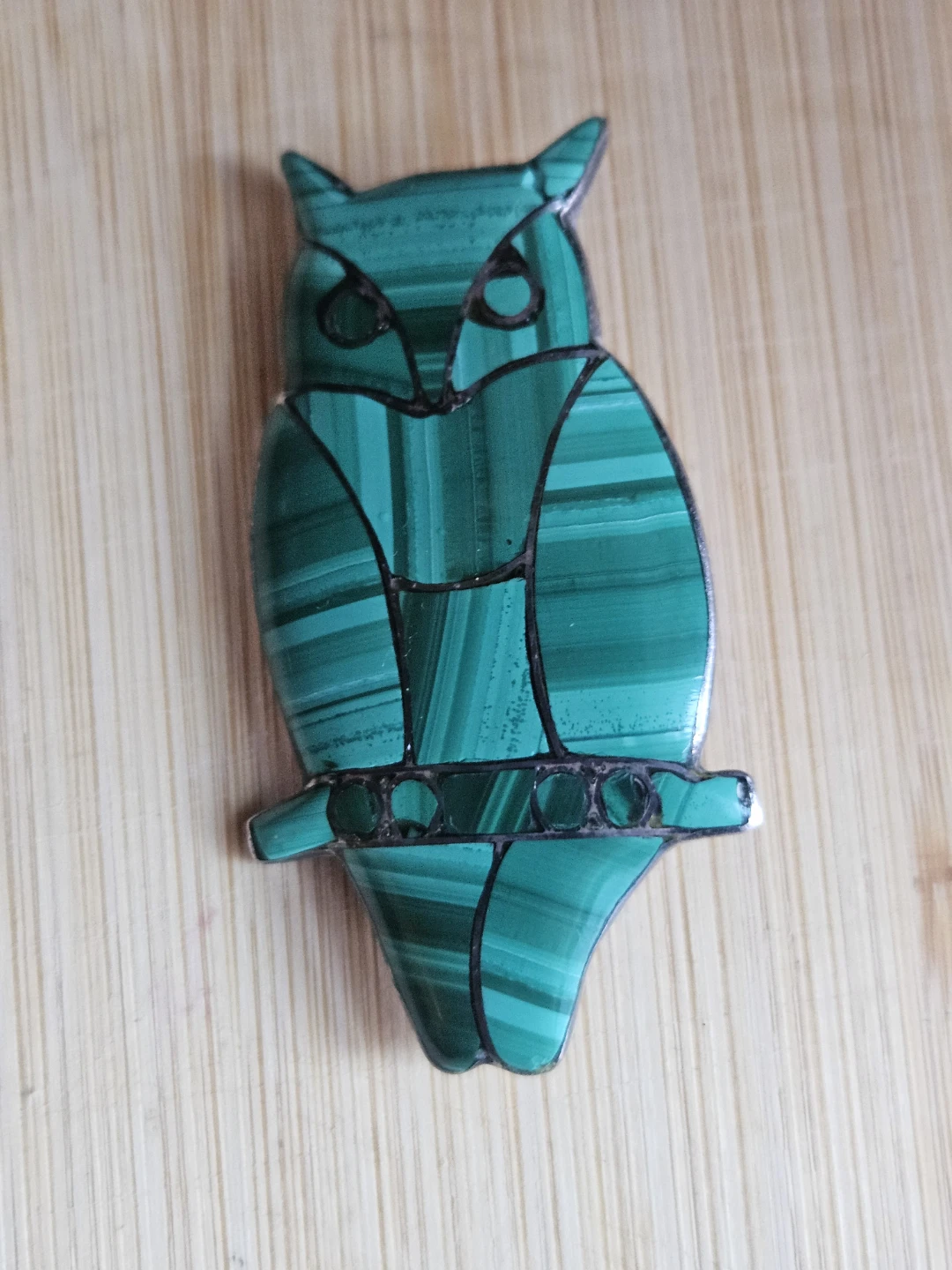 Malachite Owl Brooch - photo 5