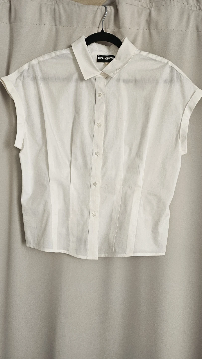 Karl Lagerfeld Paris White Button-Up Shirt - Size 8