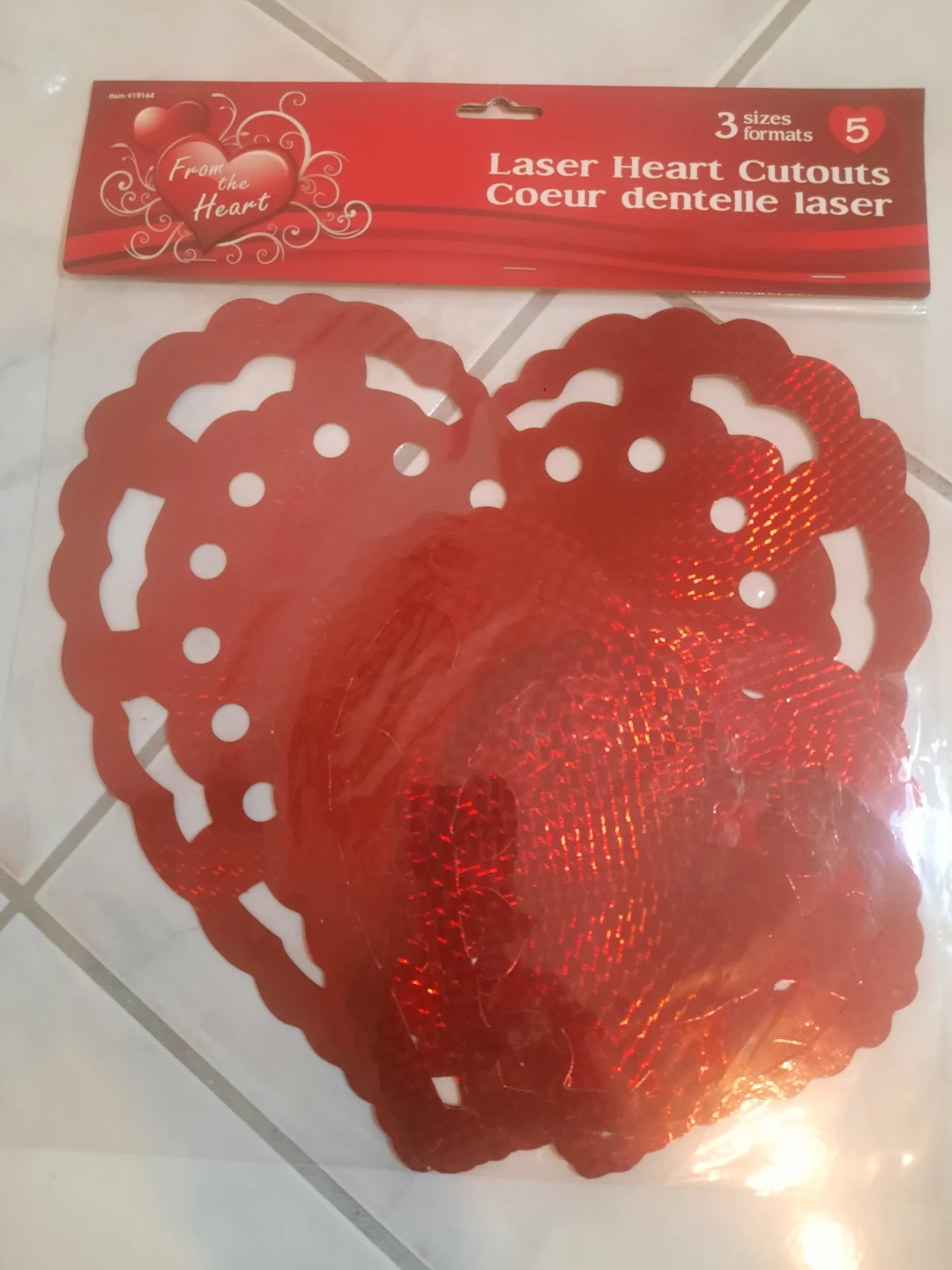 Red Laser Heart Cutouts 5pk - Valentines🏆