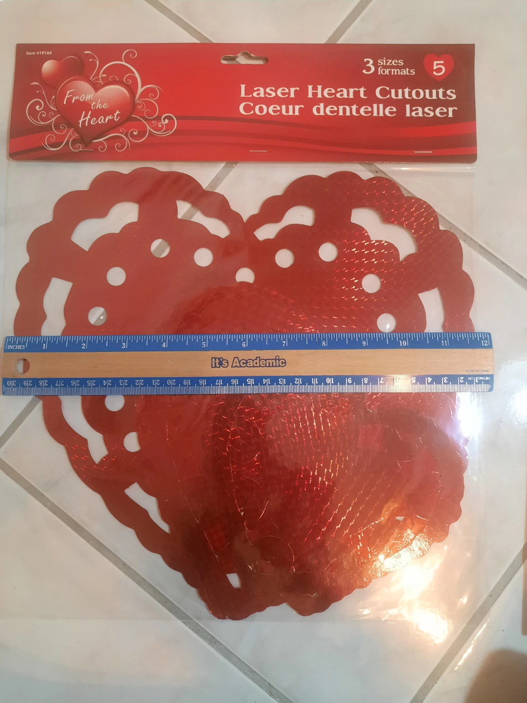 Red Laser Heart Cutouts 5pk - Valentines🏆 - photo 2