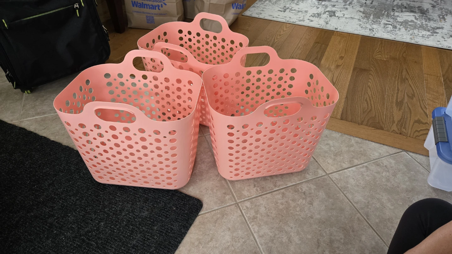 IKEA SLIBB Flexible Laundry Basket - Pink 3 pieces