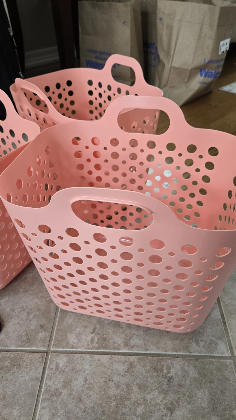 IKEA SLIBB Flexible Laundry Basket - Pink 3 pieces - photo 2
