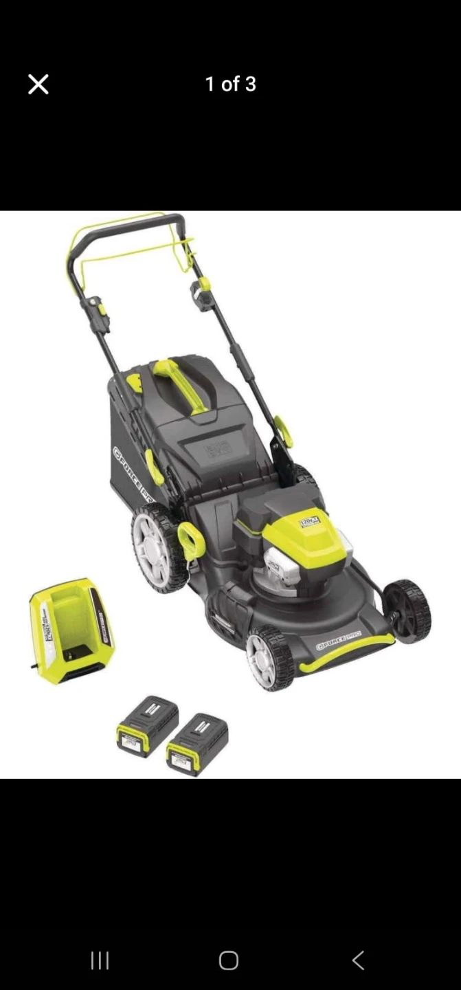 GB Electrical G-Force 120V 22-in Cordless Lawn Mower