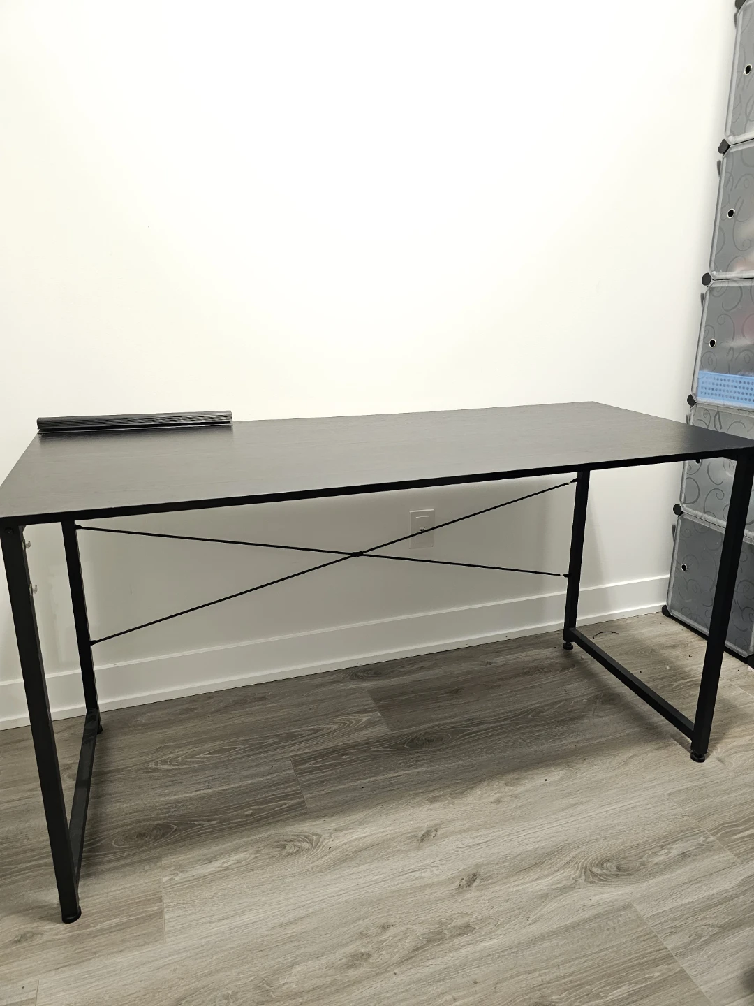 55 Inch work table desk metal frame wooden top Dismantled - photo 2