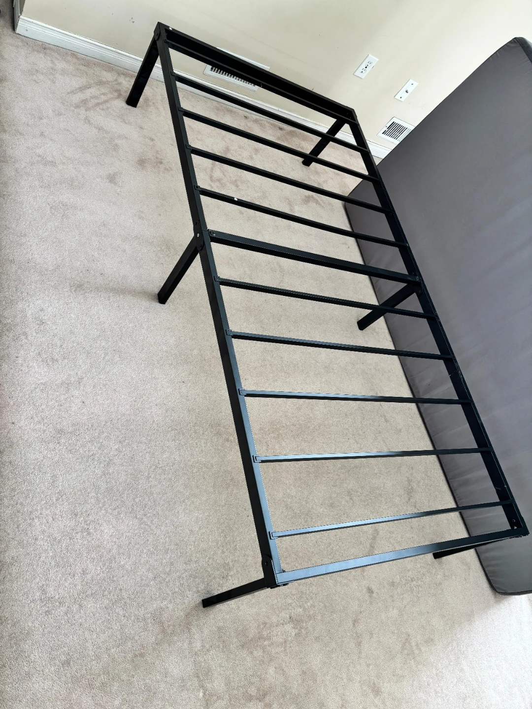 Twin Size Mattress and Metal Bed Frame - photo 2