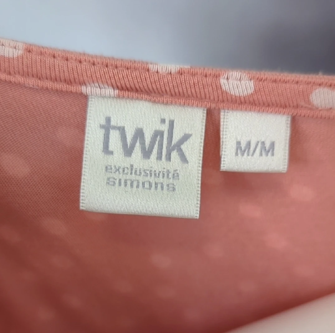 Twik Exclusivité Simons Pink Polka Dot Wrap Top Size M/M - photo 4