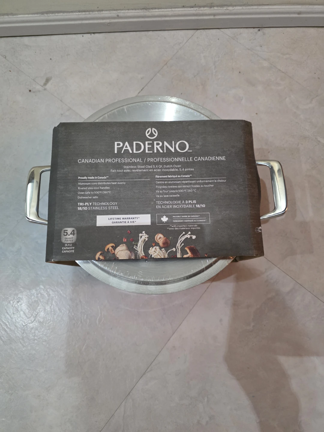 Paderno Stainless Steel 5.4 Qt Dutch Oven