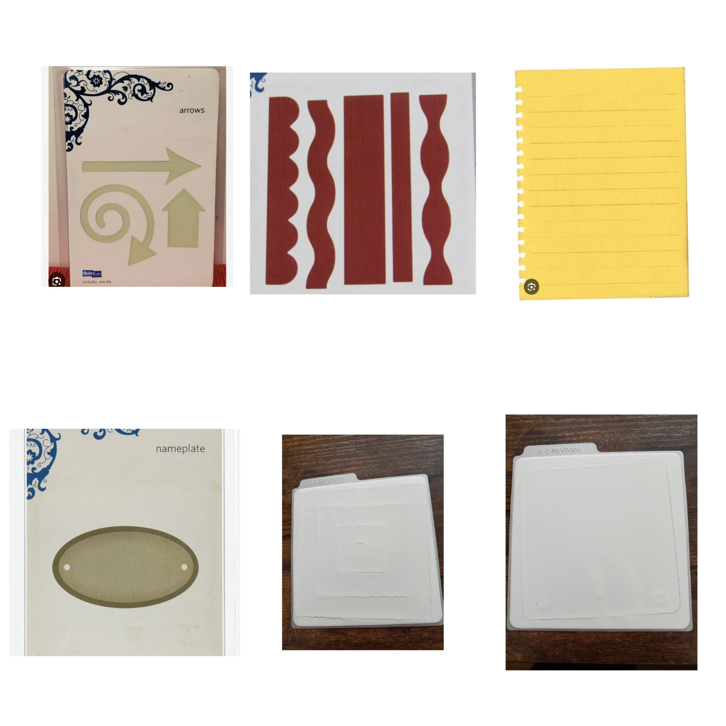 Quickutz Lot Of 6 4x4 Dies Scrapbooking Theme...Dies Only