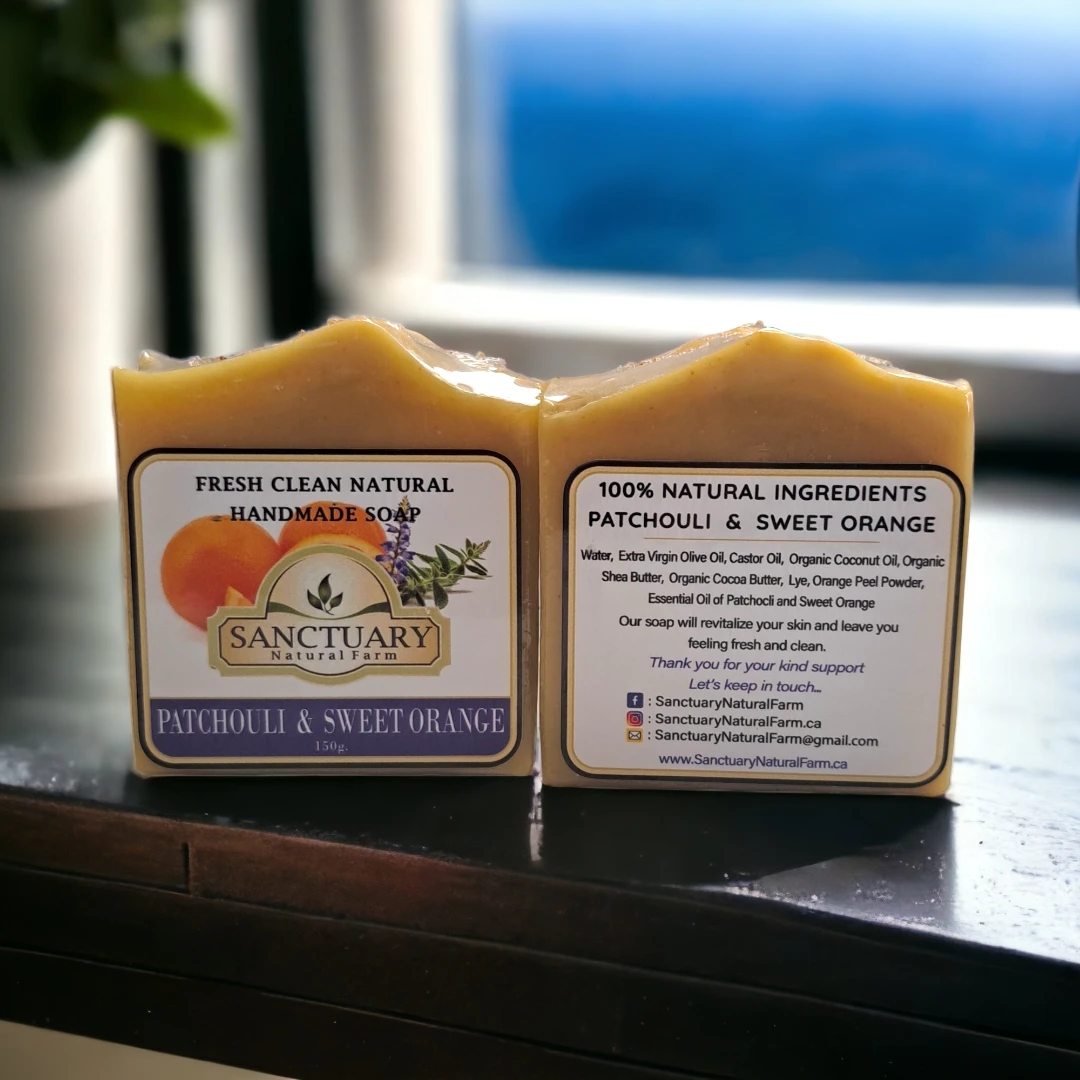 Sanctuary Natural Farm Patchouli & Sweet Orange Handmade Soap🏆 - photo 2