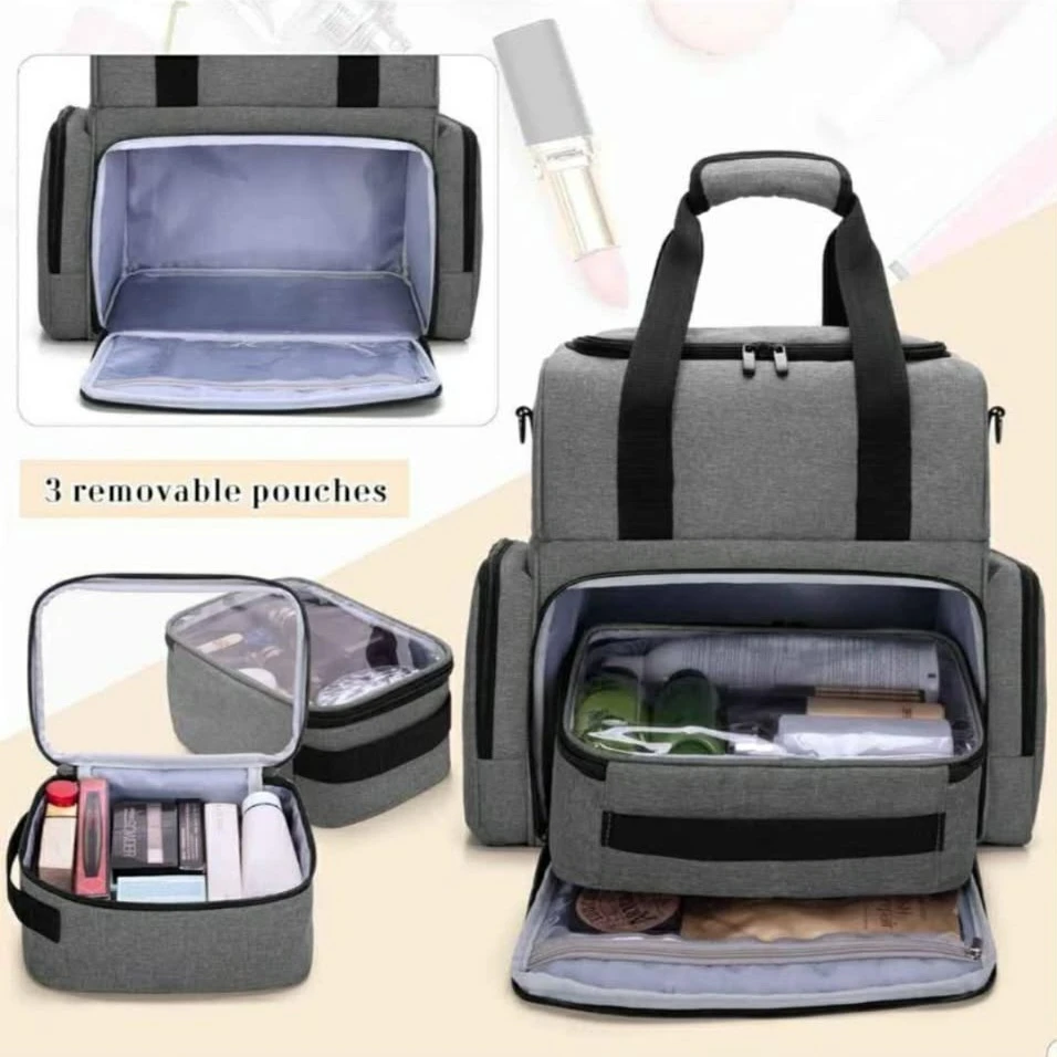 BAFASO 2 Layers Travel Makeup Bag with 3 Inner Removable ... - photo 5