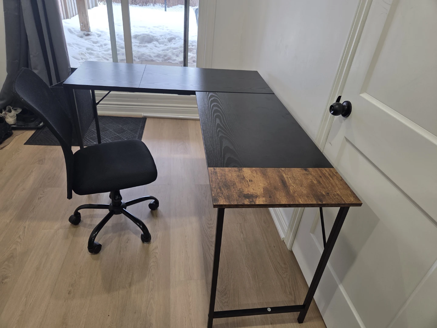 L-Shaped Desk  office table with one Chairs - photo 2