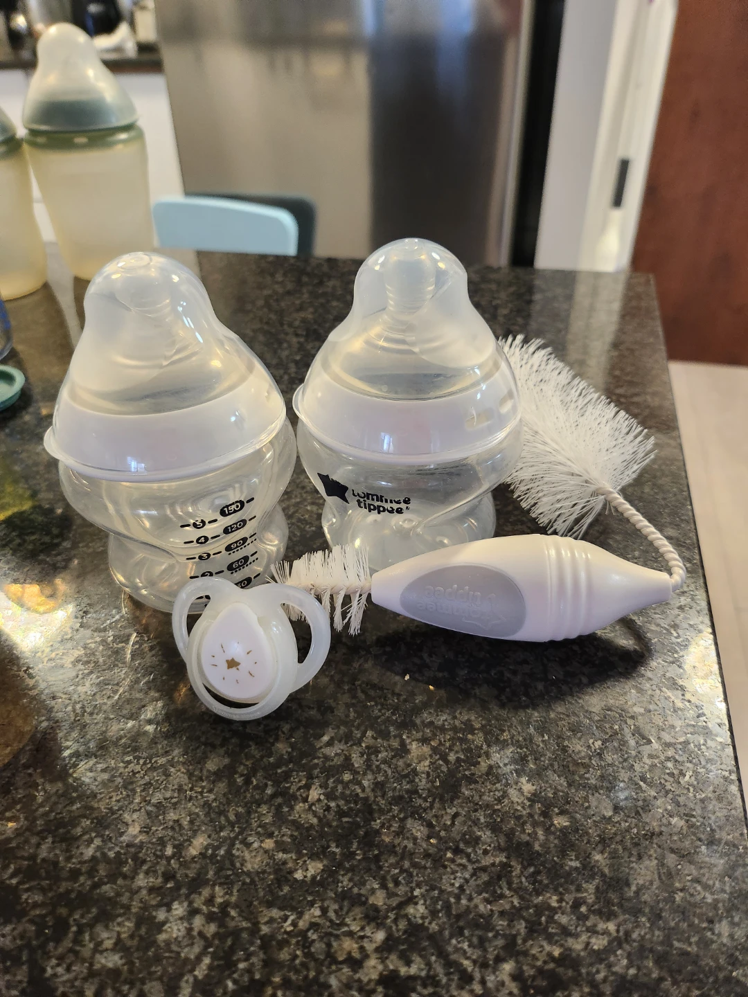 Tommee Tippee Baby Bottle Set with Sterilizer Brush and Pacifier