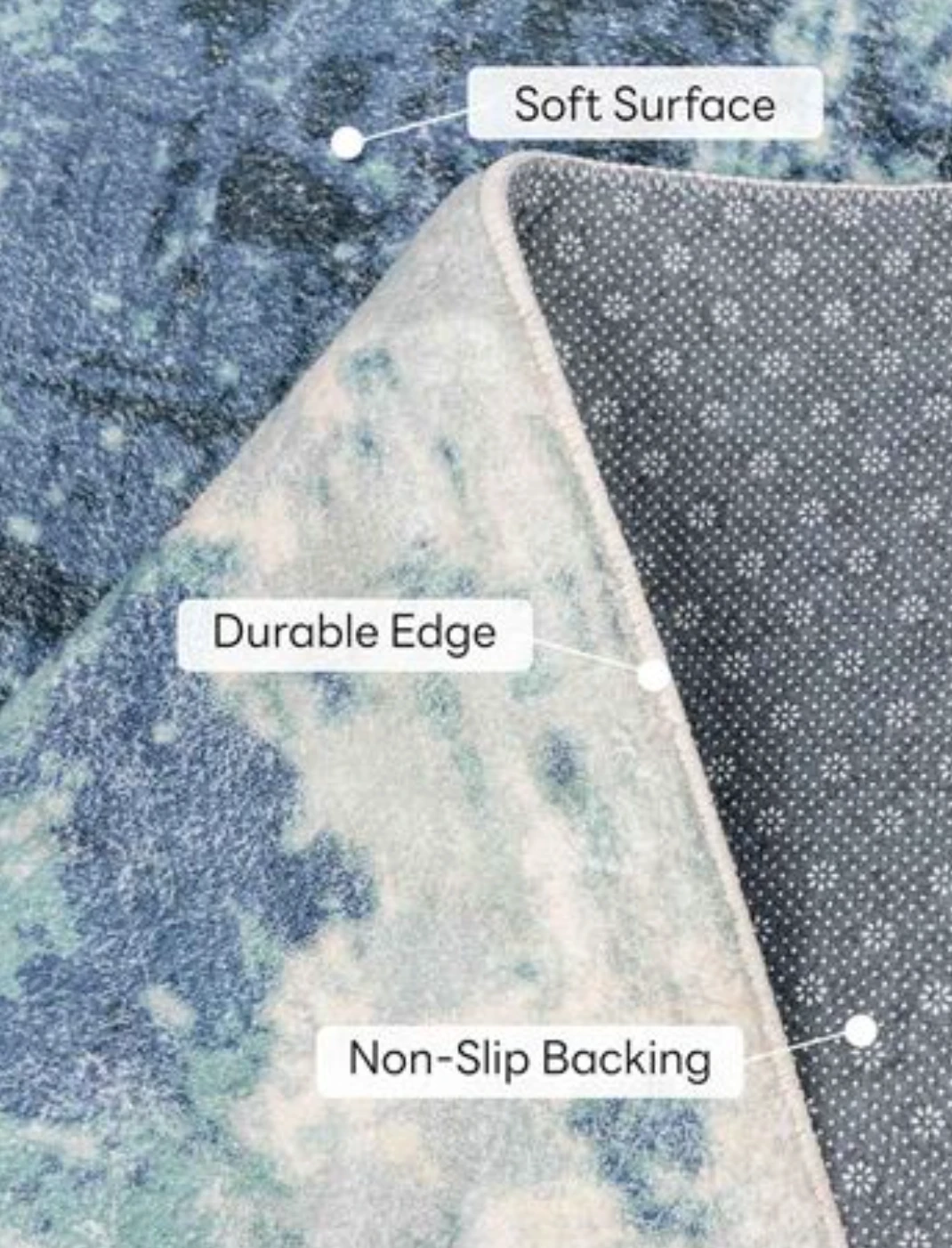 🧡BRAND NEW MODERN ABSTRACT INK BLUE AREA RUG - photo 2