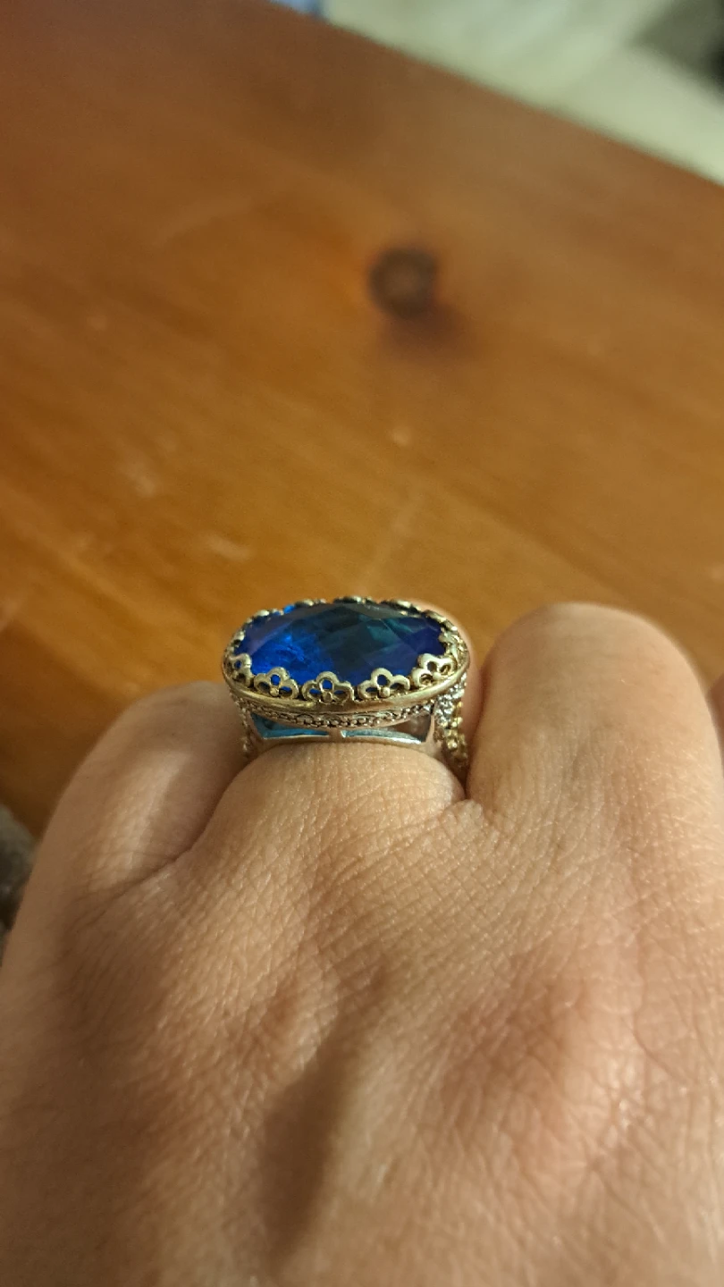 Oval Blue Gemstone Ring