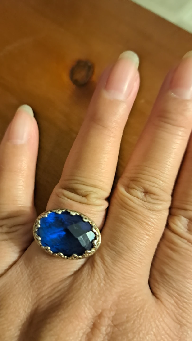 Oval Blue Gemstone Ring - photo 2