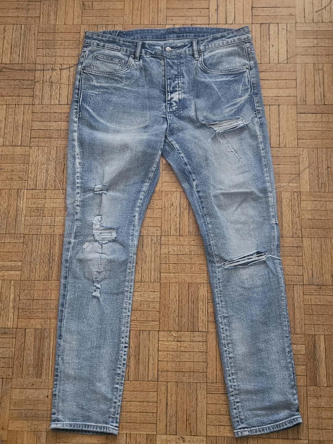 Authentic Ksubi Chitch Punk Blue Thrashed Men's Jeans