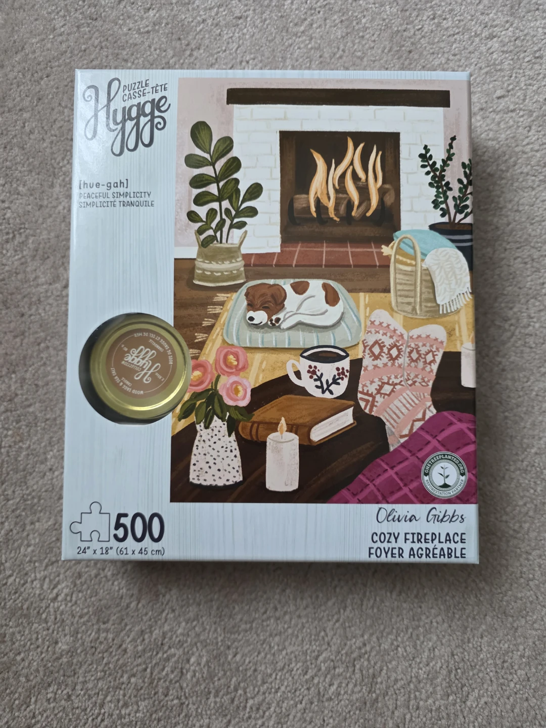 🏆 Hygge Cozy Fireplace 500 Piece Jigsaw Puzzle