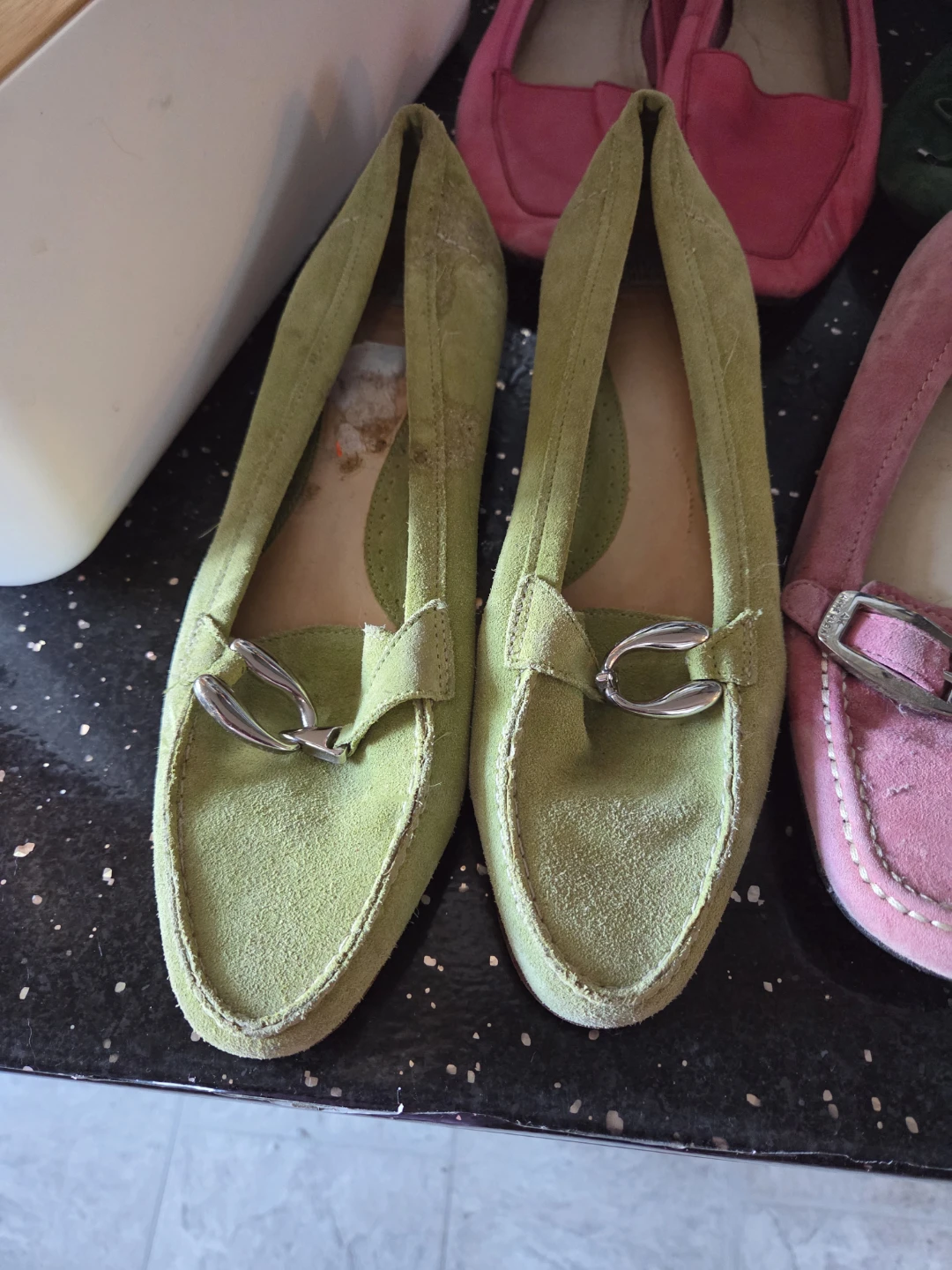Lime Green Suede Loafers