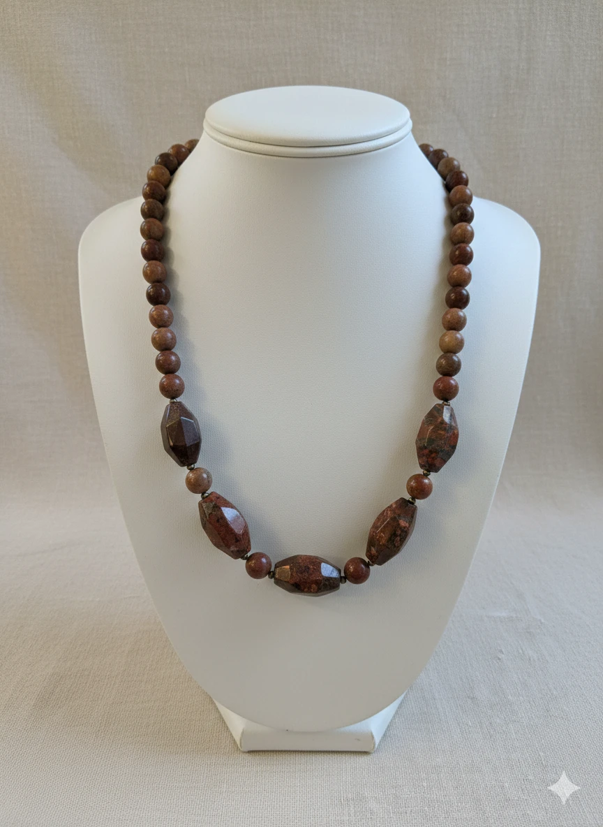 Jasper natural stone necklace