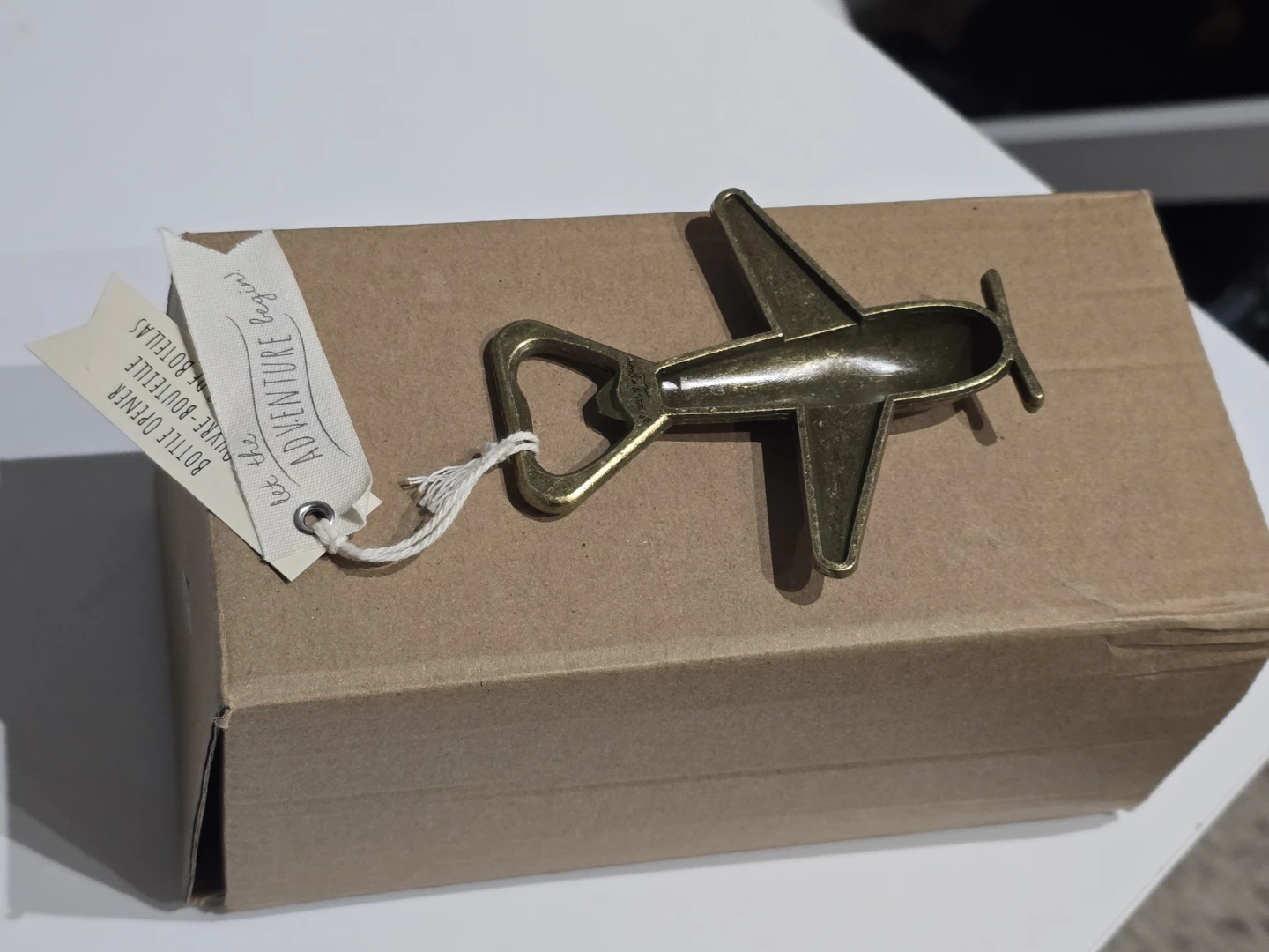 Kate Aspen Airplane Bottle Opener  Brass w/ Tag - photo 3