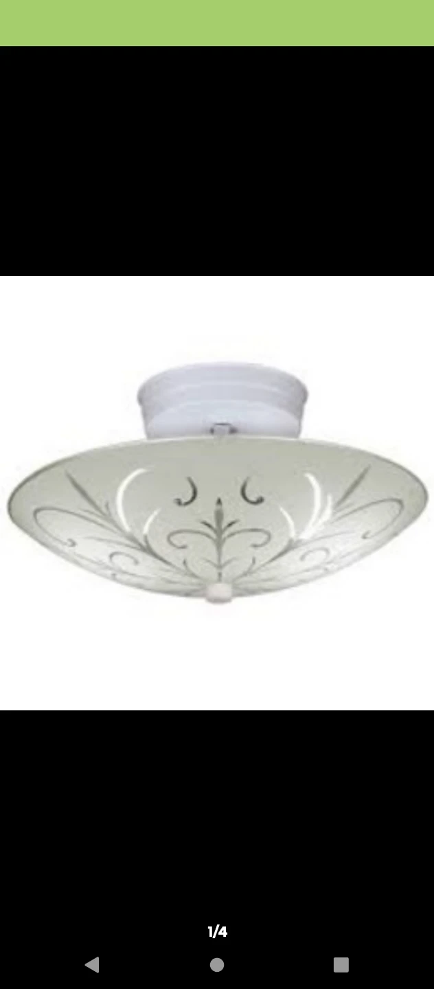 White Ceiling Light Fixture with Frosted Glass Shade - photo 2