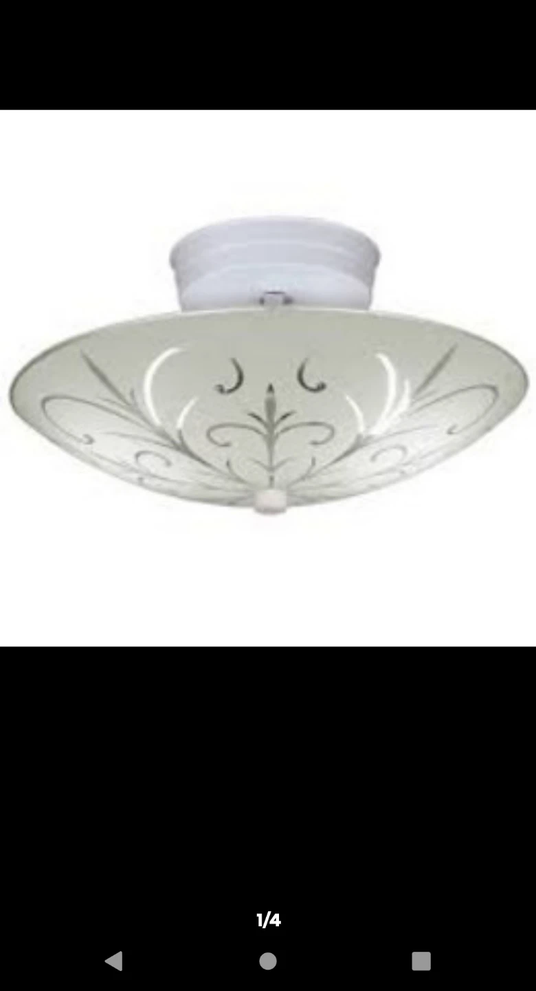 White Ceiling Light Fixture with Frosted Glass Shade - photo 5