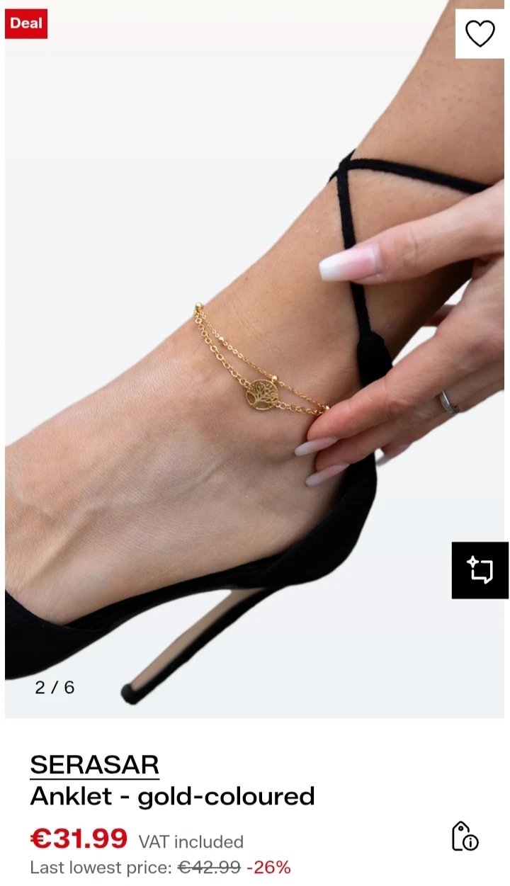 NEW!   SERASAR Gold-Coloured Anklet with Tree of Life Charm - photo 5