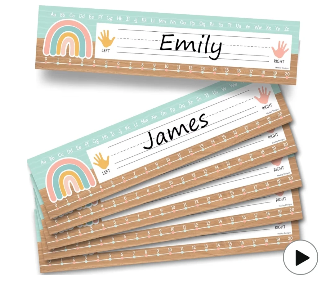 HADLEY DESIGNS  Rainbow Classroom Name Plates