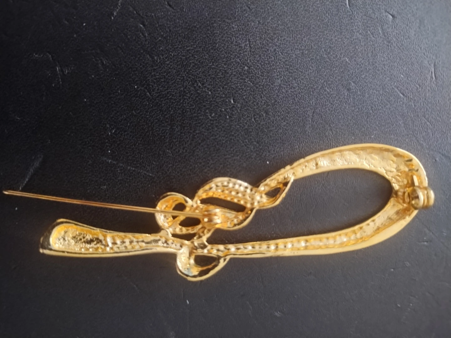 Gold Tone Brooch with Rhinestones - photo 2