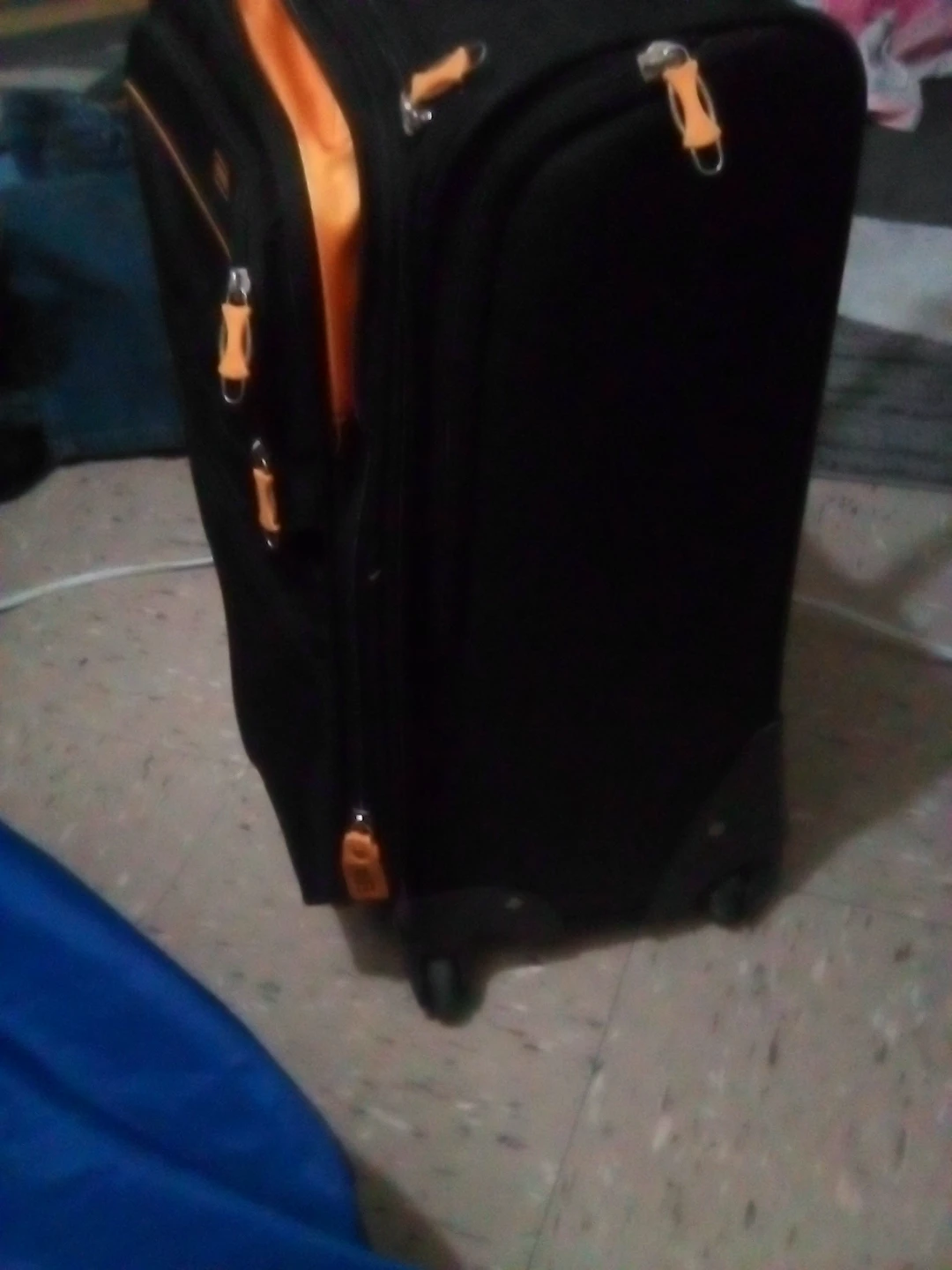 Black Rolling Suitcase with Orange Accents - photo 2