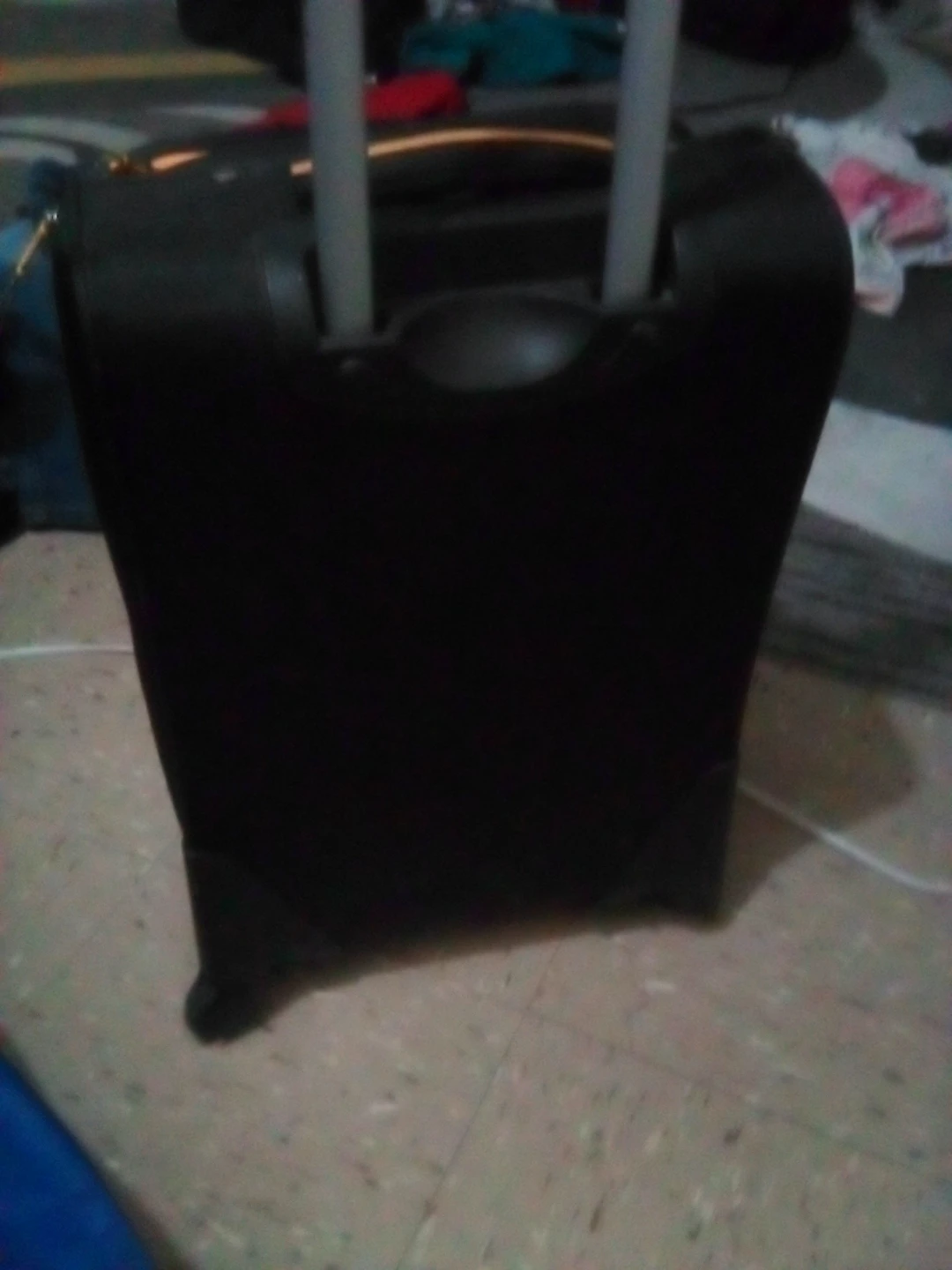 Black Rolling Suitcase with Orange Accents - photo 3