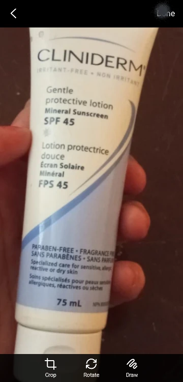 Cliniderm Gentle Mineral Sunscreen lotion