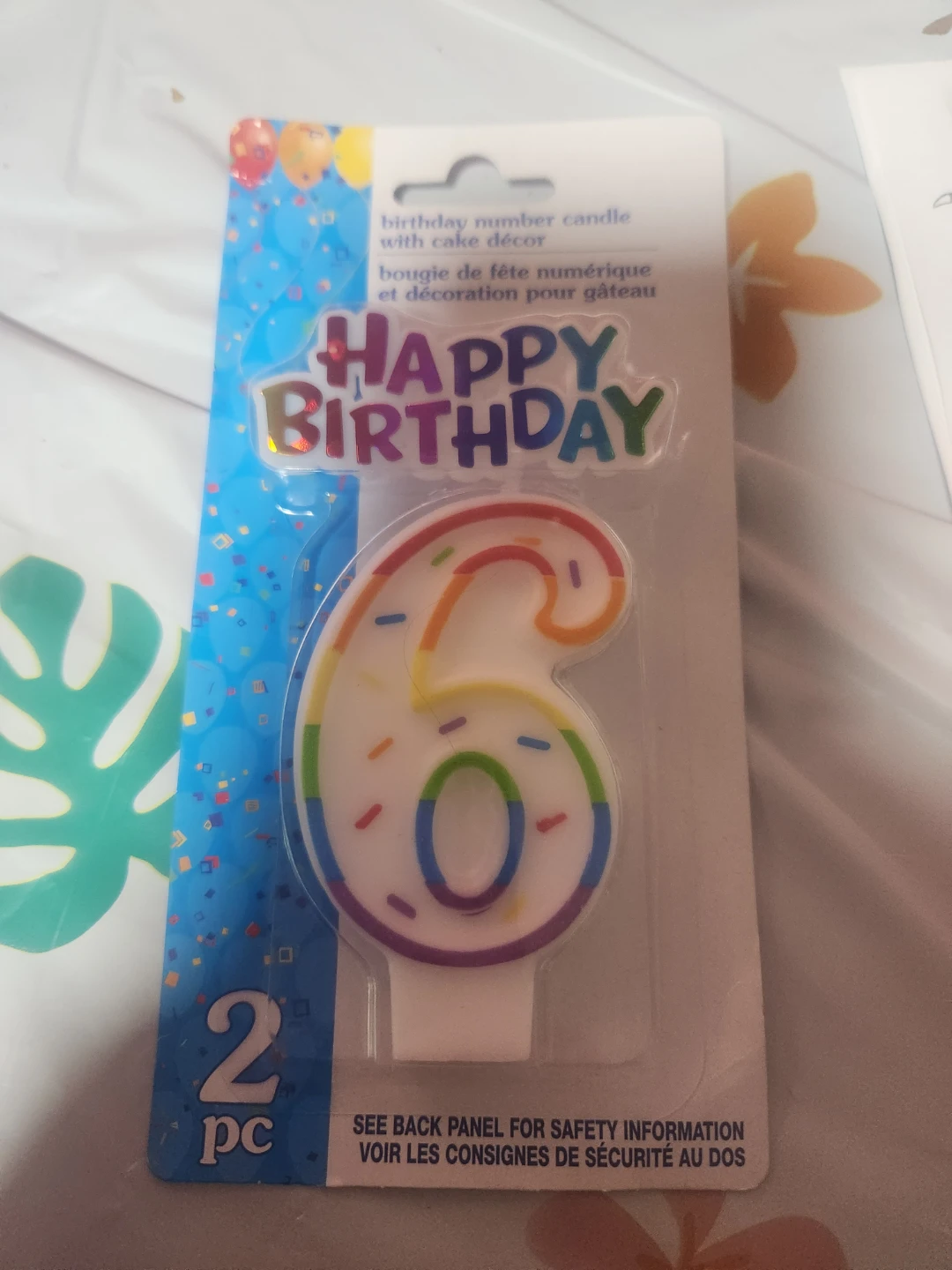 Happy Birthday Number 6 Candle Set