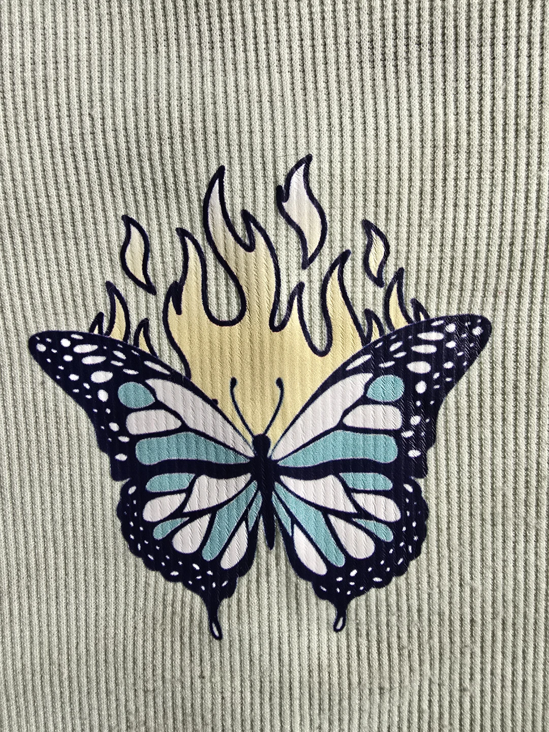 Orange Kiss Butterfly Graphic Crop Top Size M - photo 2