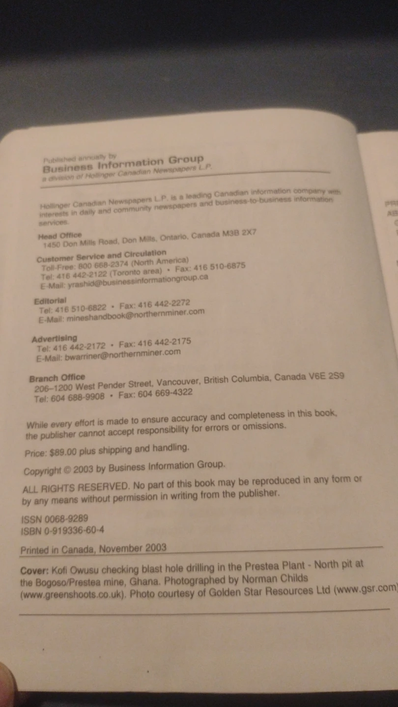 Canadian Mines Handbook 2003-2004 - photo 2