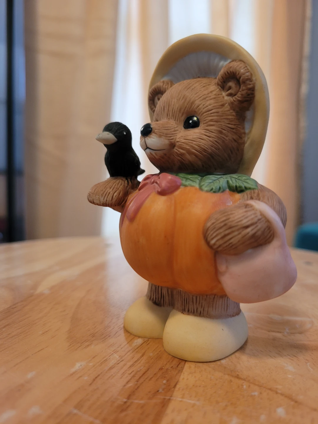 Vintage Pumpkin Patch Bear Couple Figurines 🏆 - photo 3