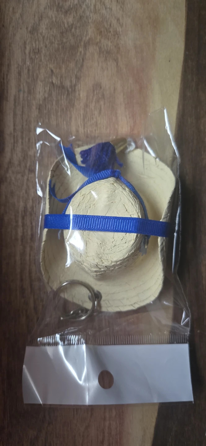Mini straw  Sombrero Hat Keychain - photo 2