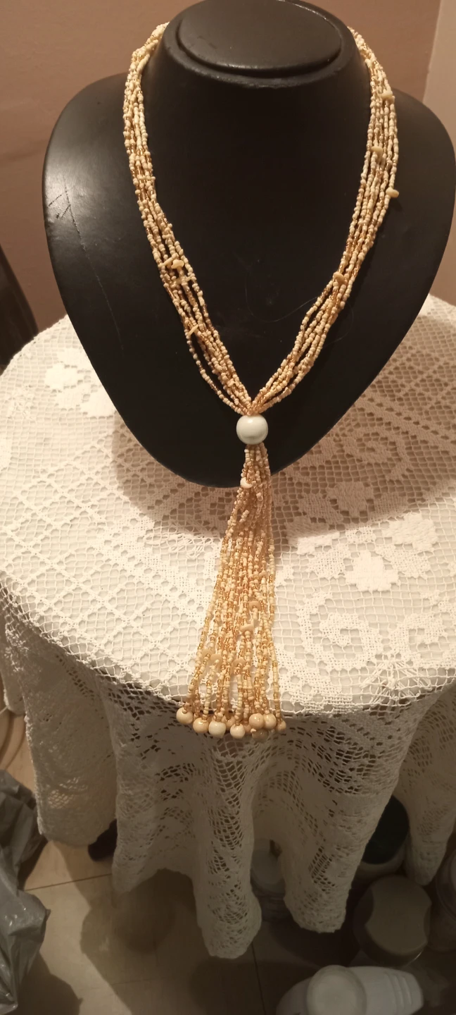 Beaded Necklace with Tassel