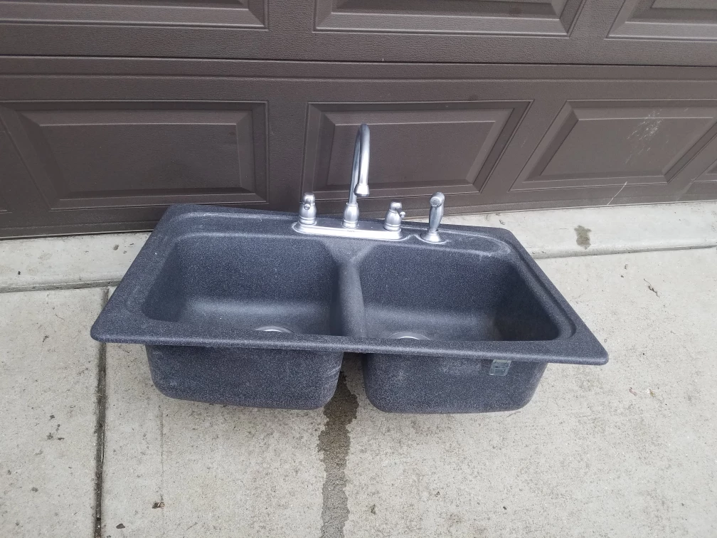 Double Bowl Kitchen Sink with Faucet
