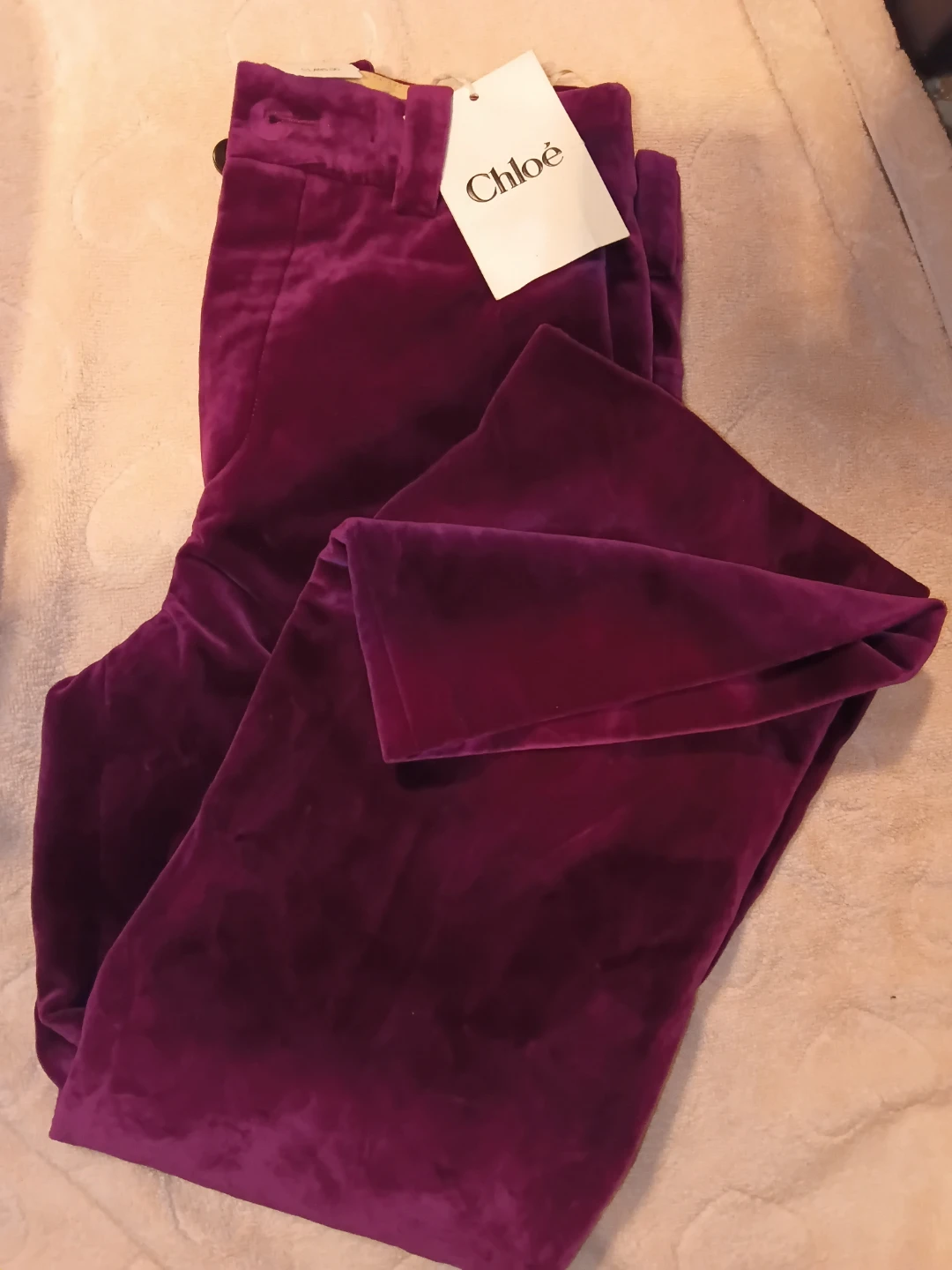 Chloé Velvet Pants - Plum - Size 2 - photo 5